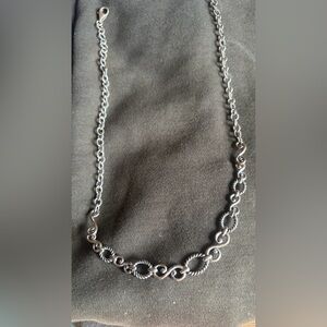 Carolyn Pollack sterling plaque scroll necklace